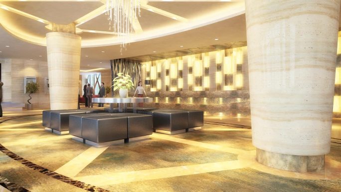 3D动画-酒店会所大堂前台浴足中心