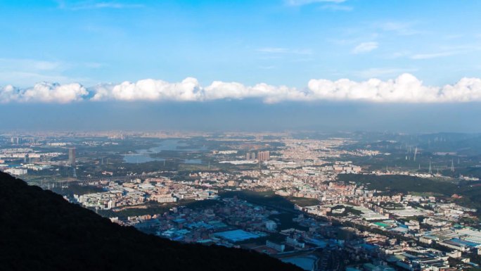 东莞城市云延时摄影空镜头东莞长安天空