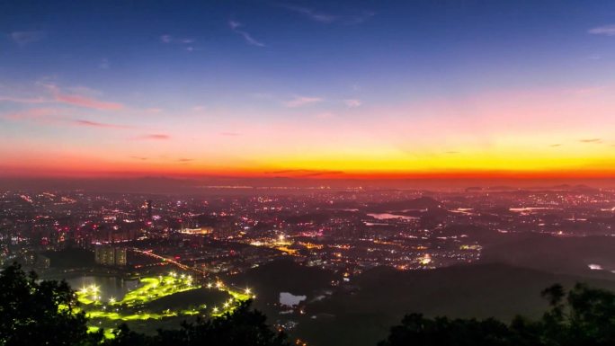 东莞城市云延时摄影空镜头震撼日出延时摄影