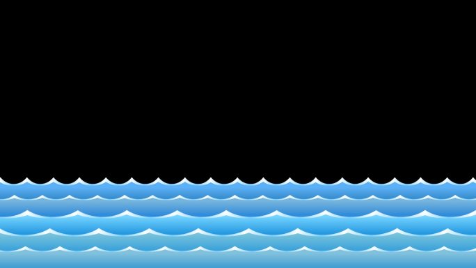 二维卡通海浪海洋循环带通道