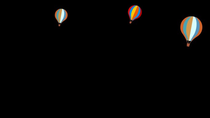 卡通热气球飘动动态循环带通道