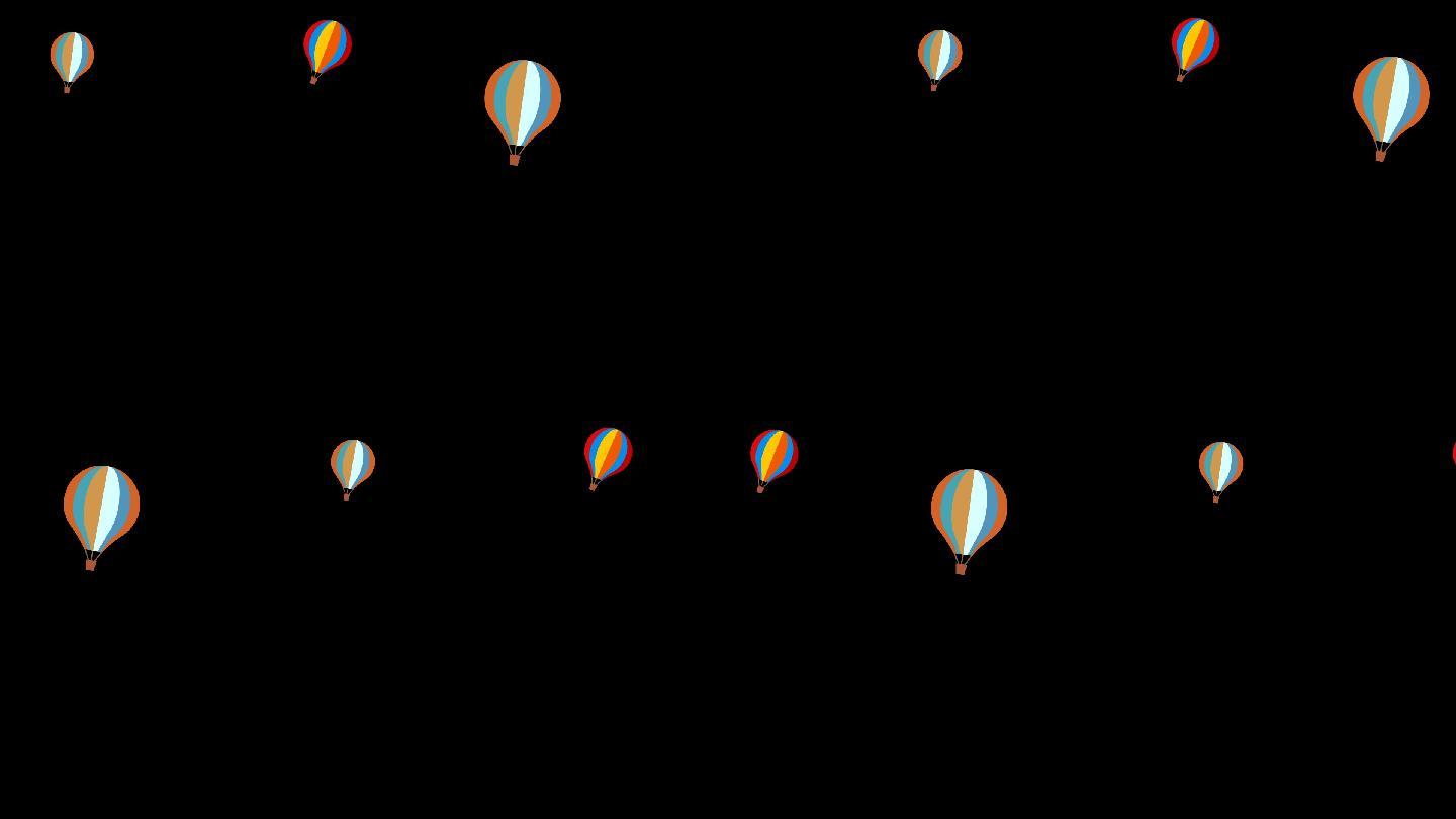 卡通热气球飘动动态循环带通道