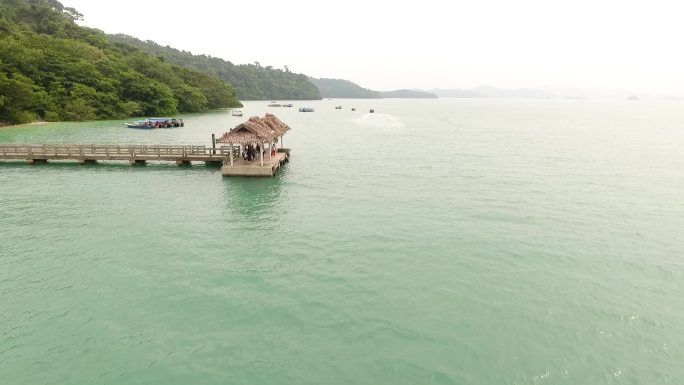 航拍马来西亚兰卡威大海芭雅岛