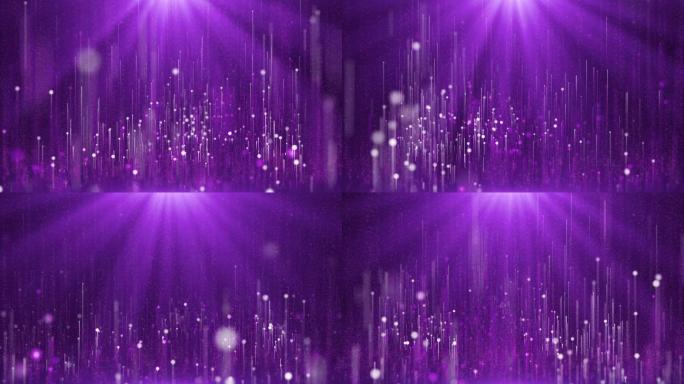梦幻紫色空间粒子光线上升旋转循环背景
