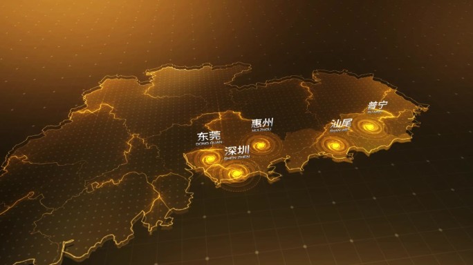金色大气广东省地图