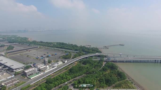 4K航拍深圳湾跨海大桥