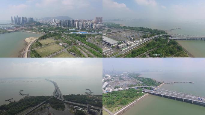 4K航拍深圳湾跨海大桥