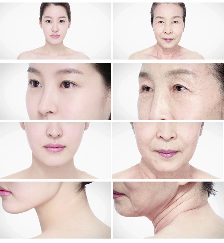 美女衰老过程缺失水分和营养
