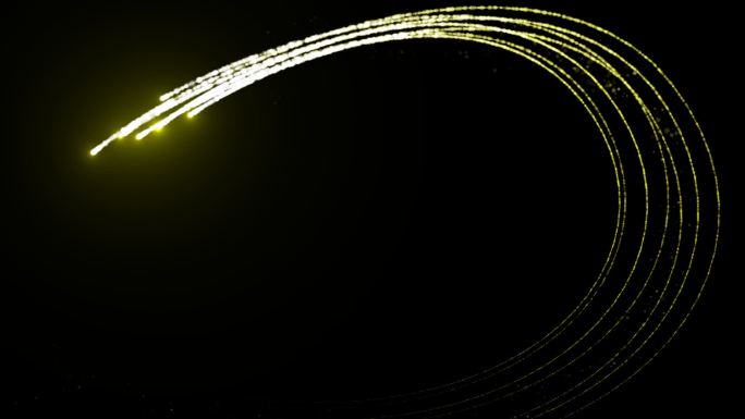 金色线条光效划过飞过动态循环带通道
