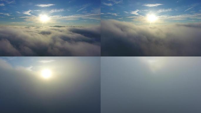 4K航拍穿越云海云雾56秒