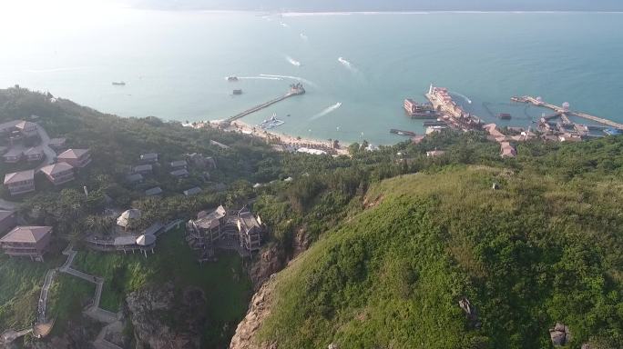 海岛三亚航拍海景礁石海边