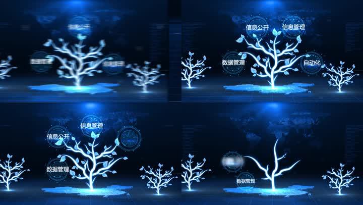 【原创】蓝色科技信息树文字展示08AE