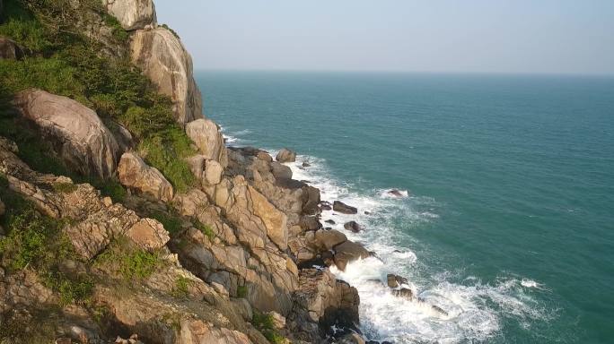 海岛三亚航拍海景礁石海边