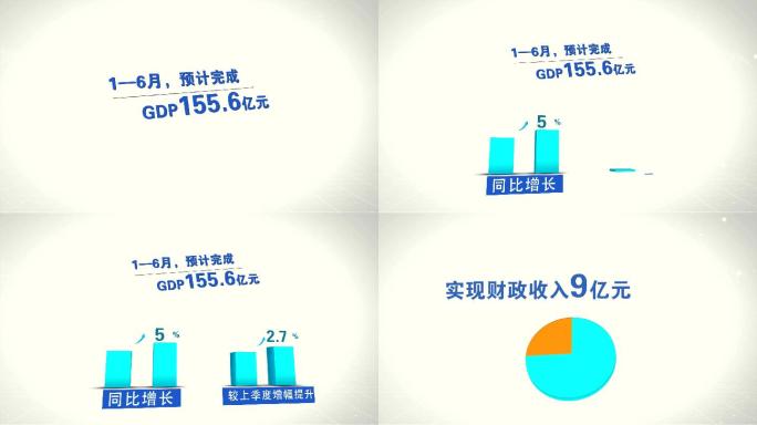 简洁3d数据图表比例图表年度数据对比