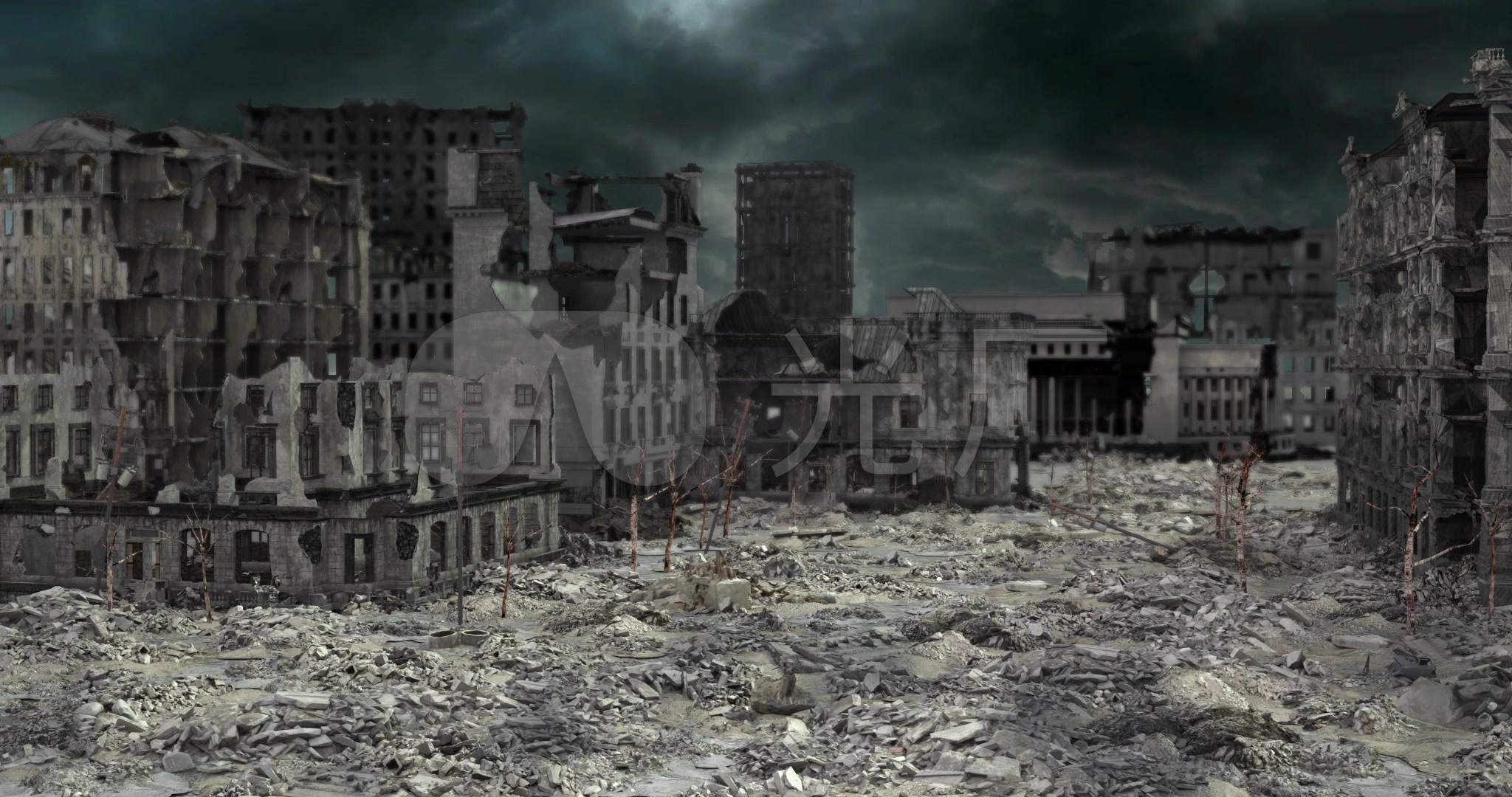 城市废墟影像宽屏壁纸_风景_太平洋科技