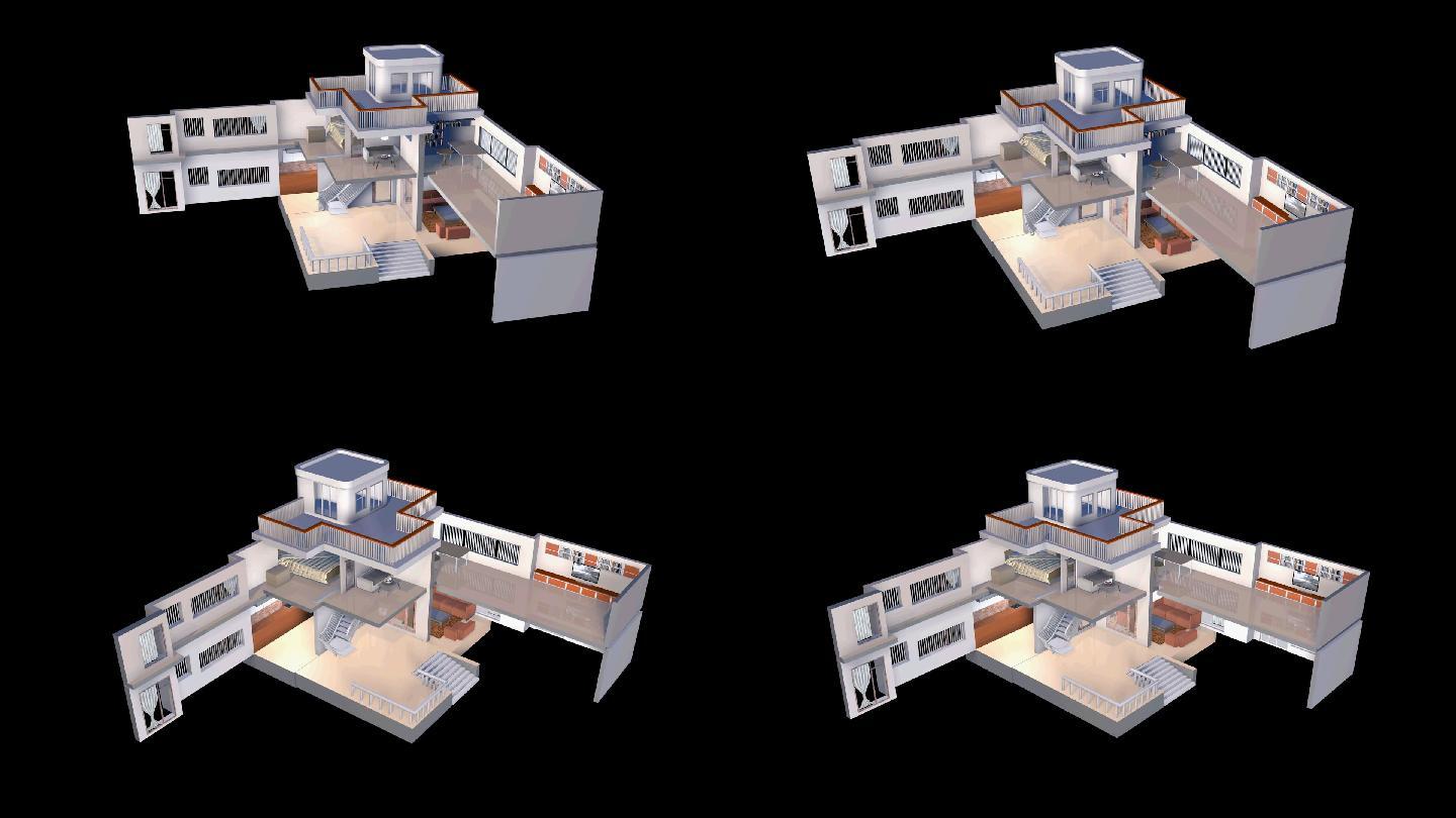 3D小别墅建筑模型