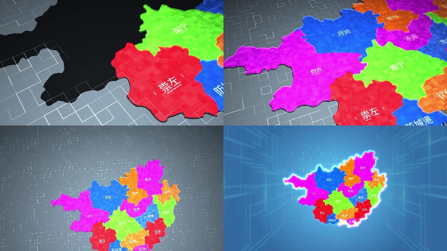 广西省各地市地图区位展示（含音频）