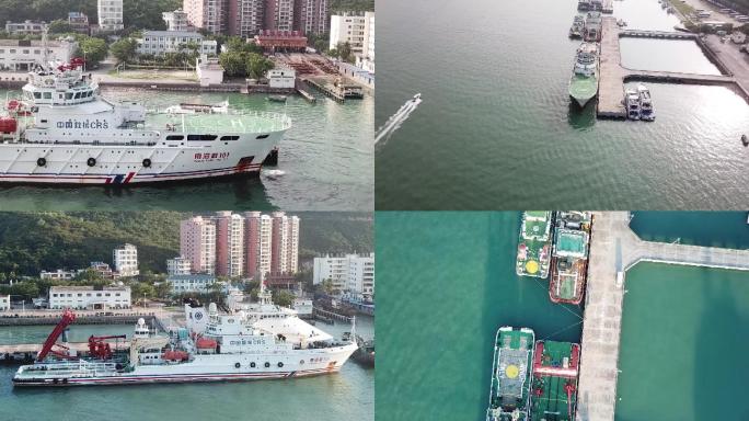 航拍救捞船南海救101舰和南海救117舰