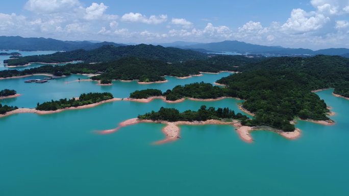 河源万绿湖新丰江水库自然景色航拍