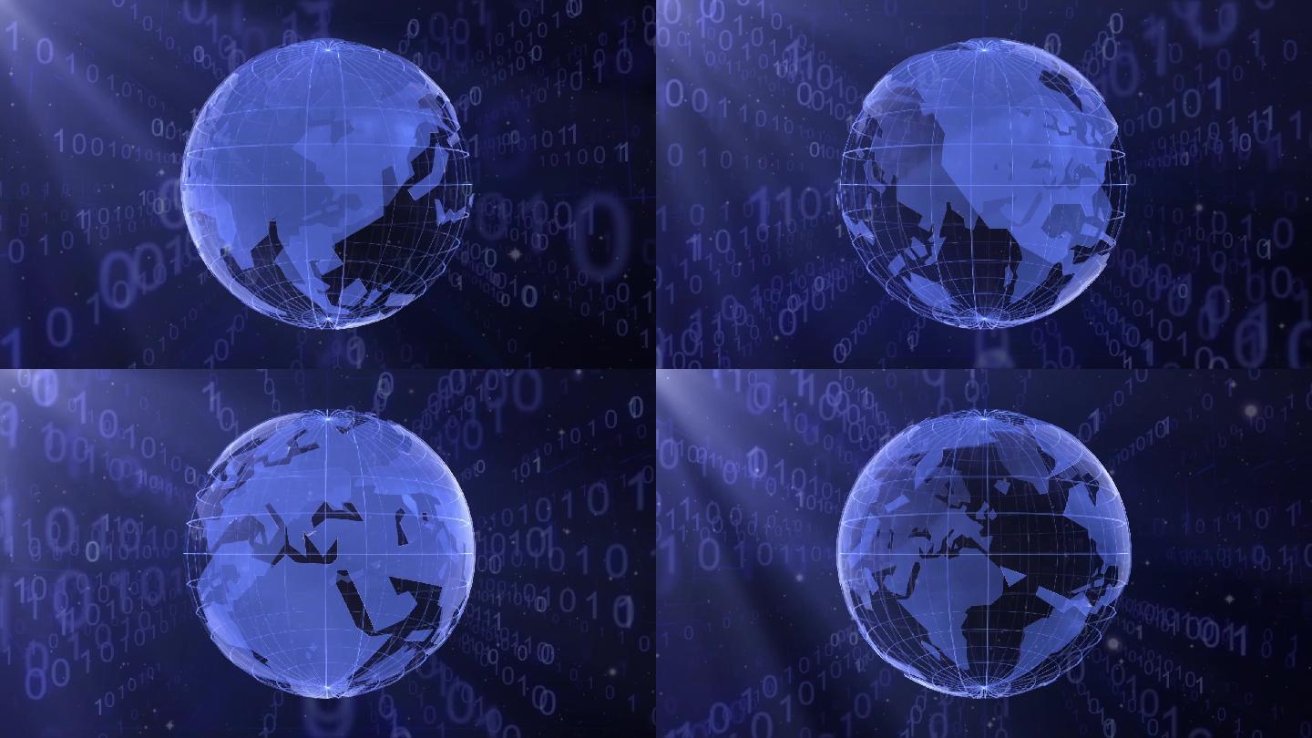 科技数据全球代码背景循环