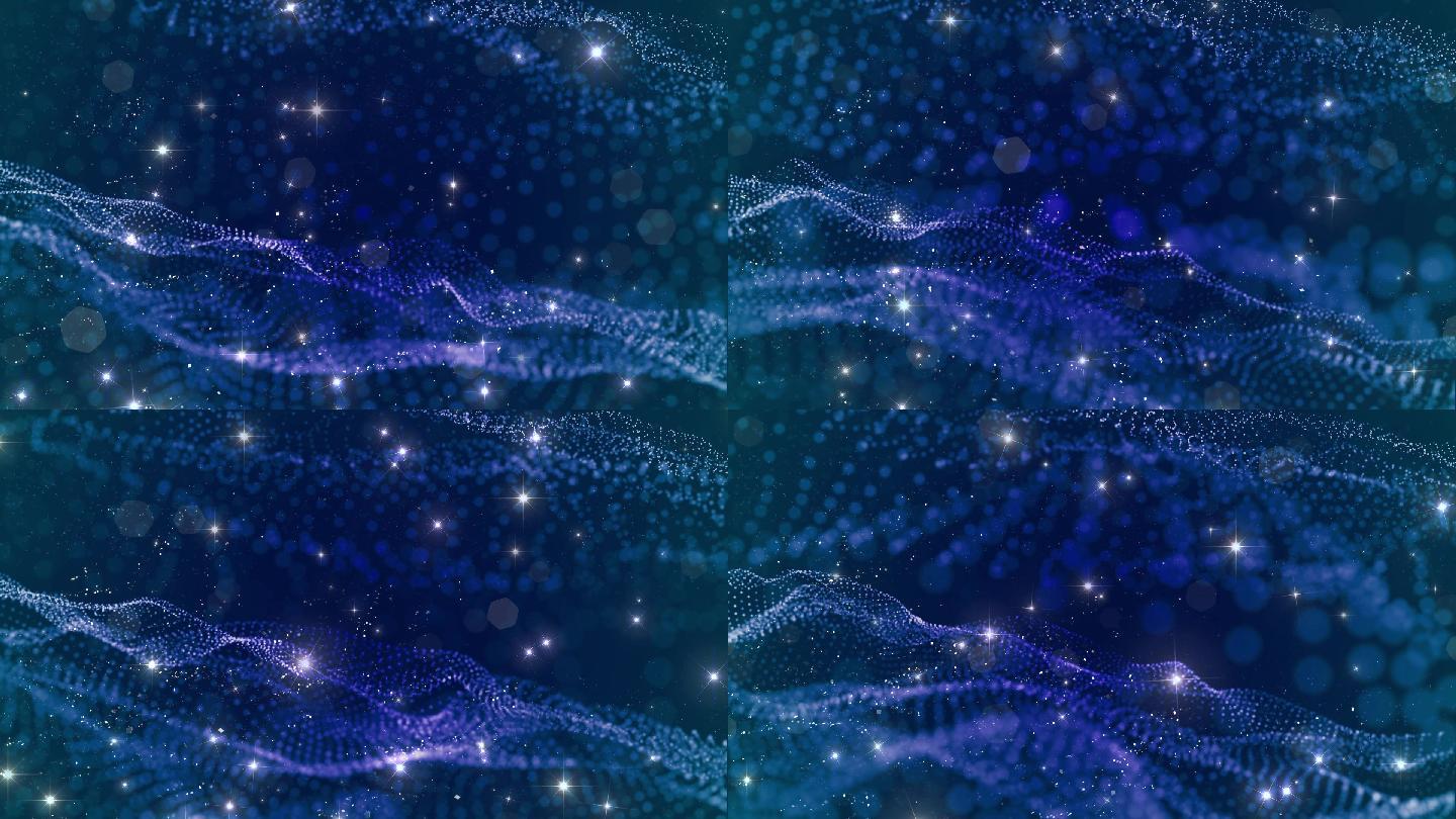 星光银河蓝色海洋粒子唯美意境背景