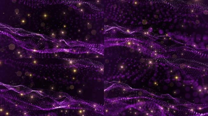 紫色粒子海洋晚会歌舞舞台背景