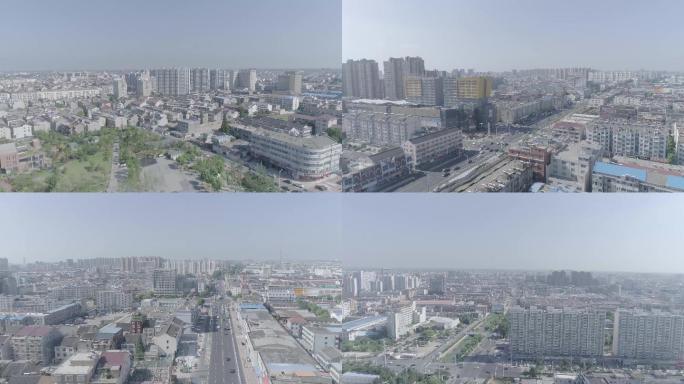 靖江市城市建筑群航拍4KD-log灰度