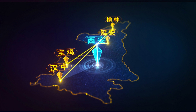 大气光线陕西区位地图AE