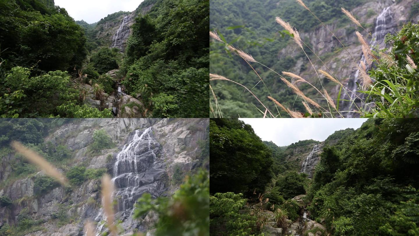 山中的瀑布溪流