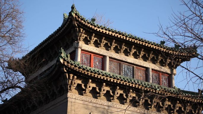 高清实拍北京庆王府旧址冬季