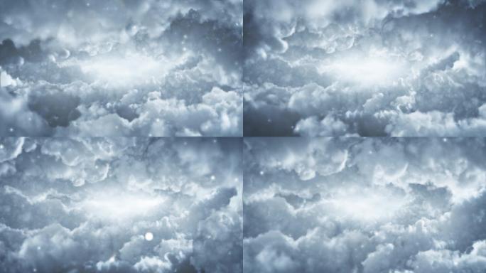 震撼白云云层穿梭循环视频背景