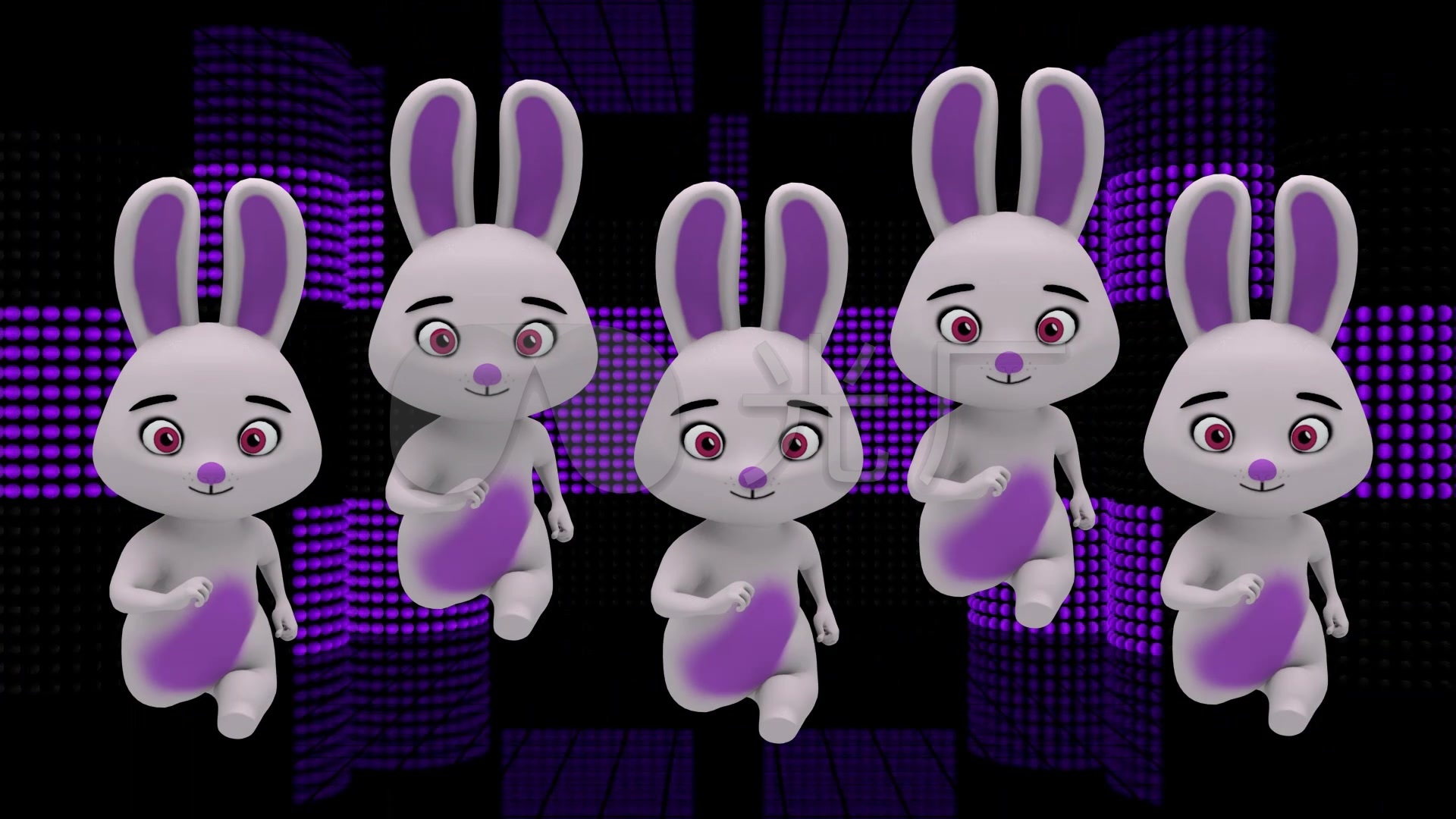蓝色的小兔子开心的跳舞设计图__卡通设计_广告设计_设计图库_昵图网nipic.com