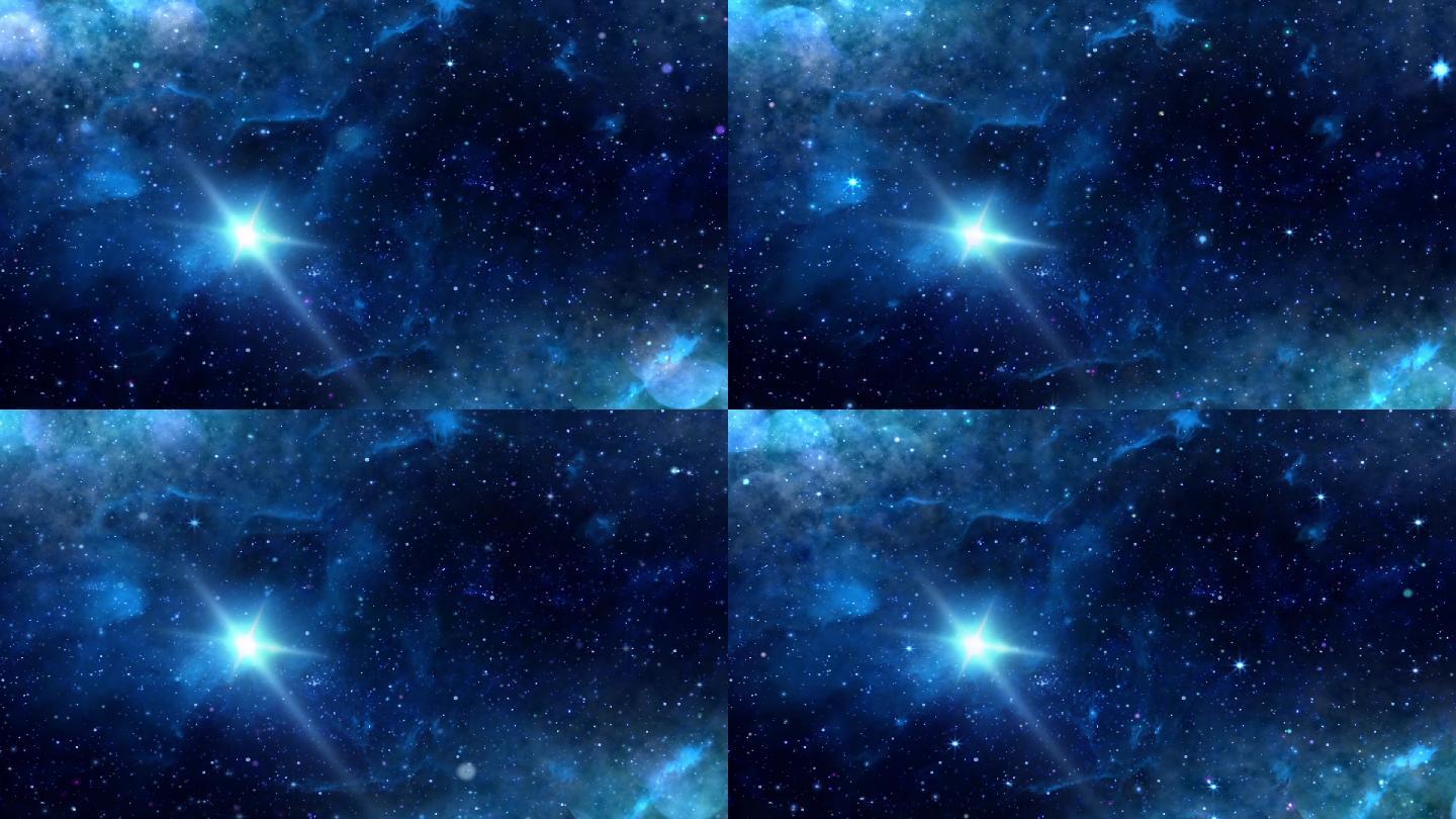 蓝色星空循环背景素材