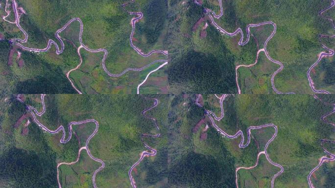 4K航拍玉屏朱家场镇大兴村柏油路18秒