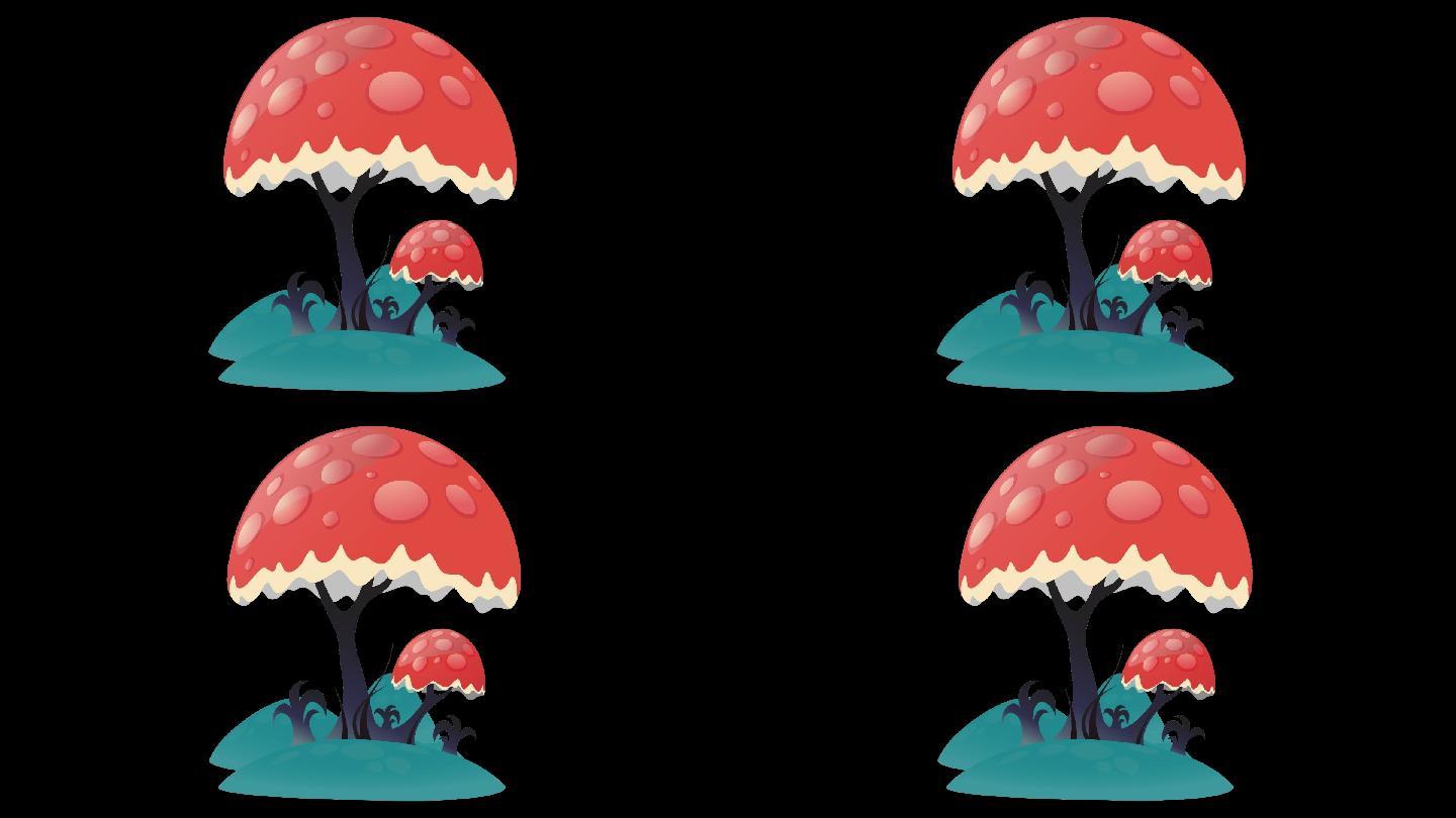 卡通蘑菇动态循环带通道