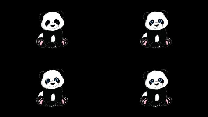卡通熊猫动态循环带通道