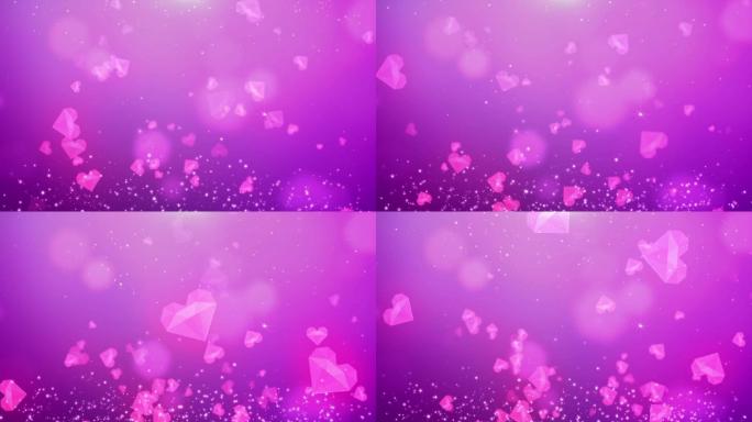紫色爱情爱心背景