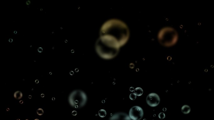 透明通道彩色上升水泡粒子