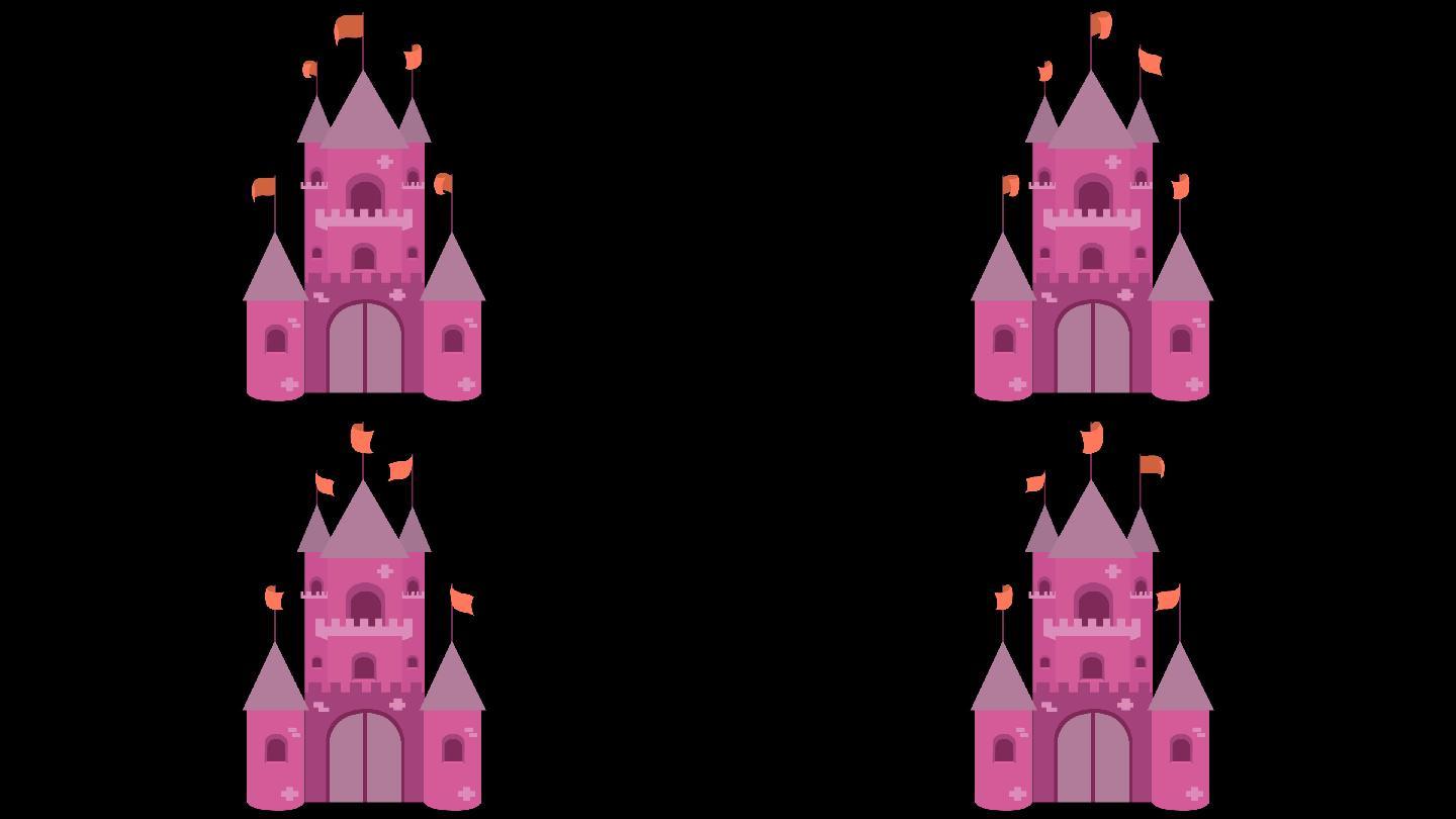 MG二维城堡动画循环带通道