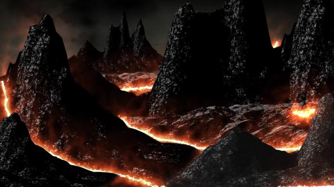 火山火焰山LED背景视频素材