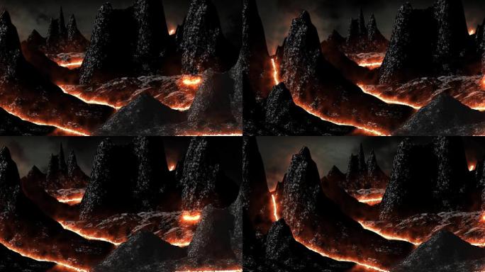 火山火焰山LED背景视频素材