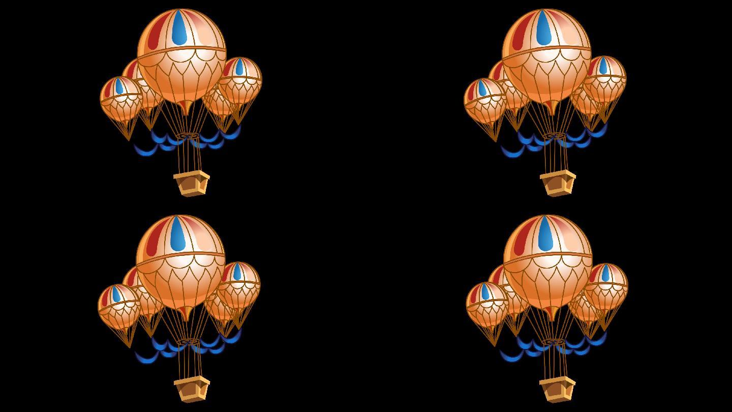 卡通热气球循环带通道