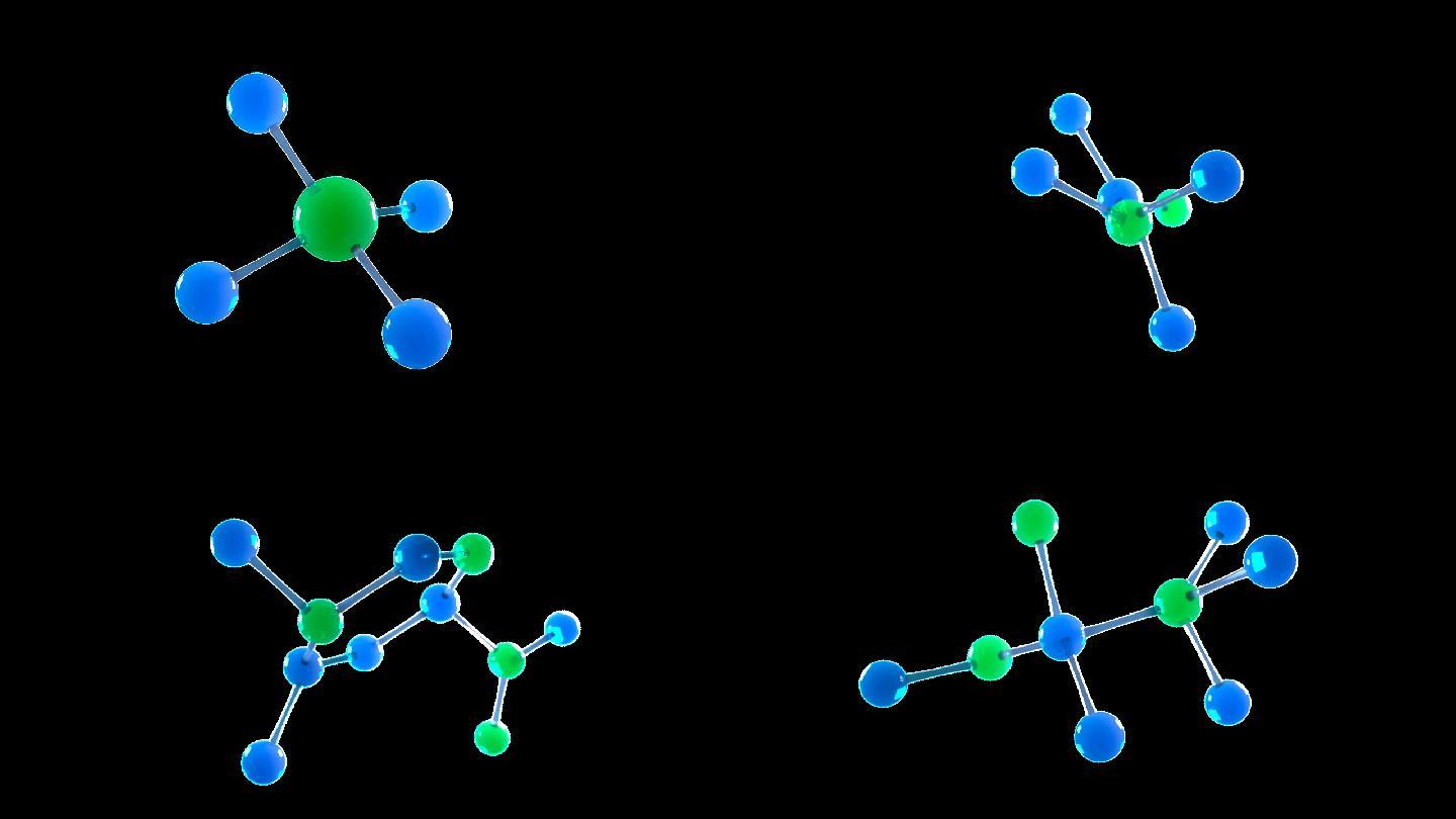 4个独立无缝循环分子素材