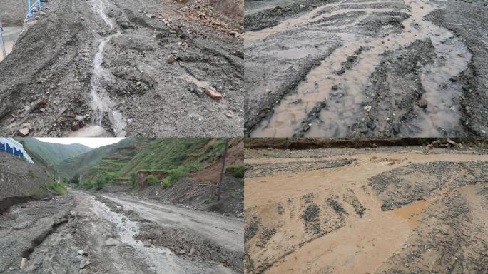 强降雨洪水泛滥道路冲毁