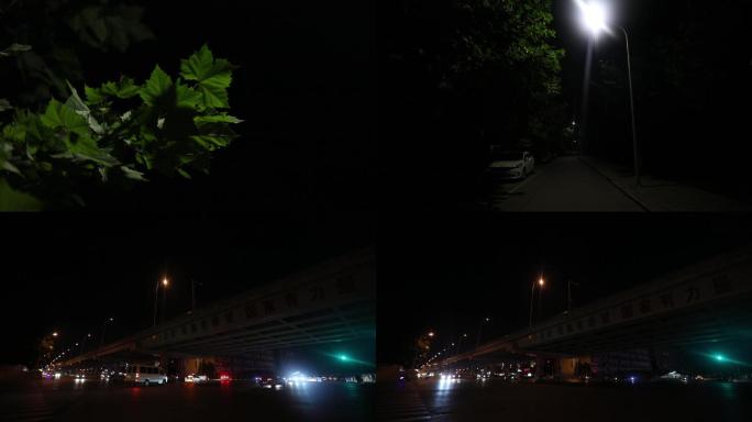 夜晚路灯马路车流