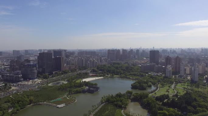 上海大宁灵石公园4k航拍