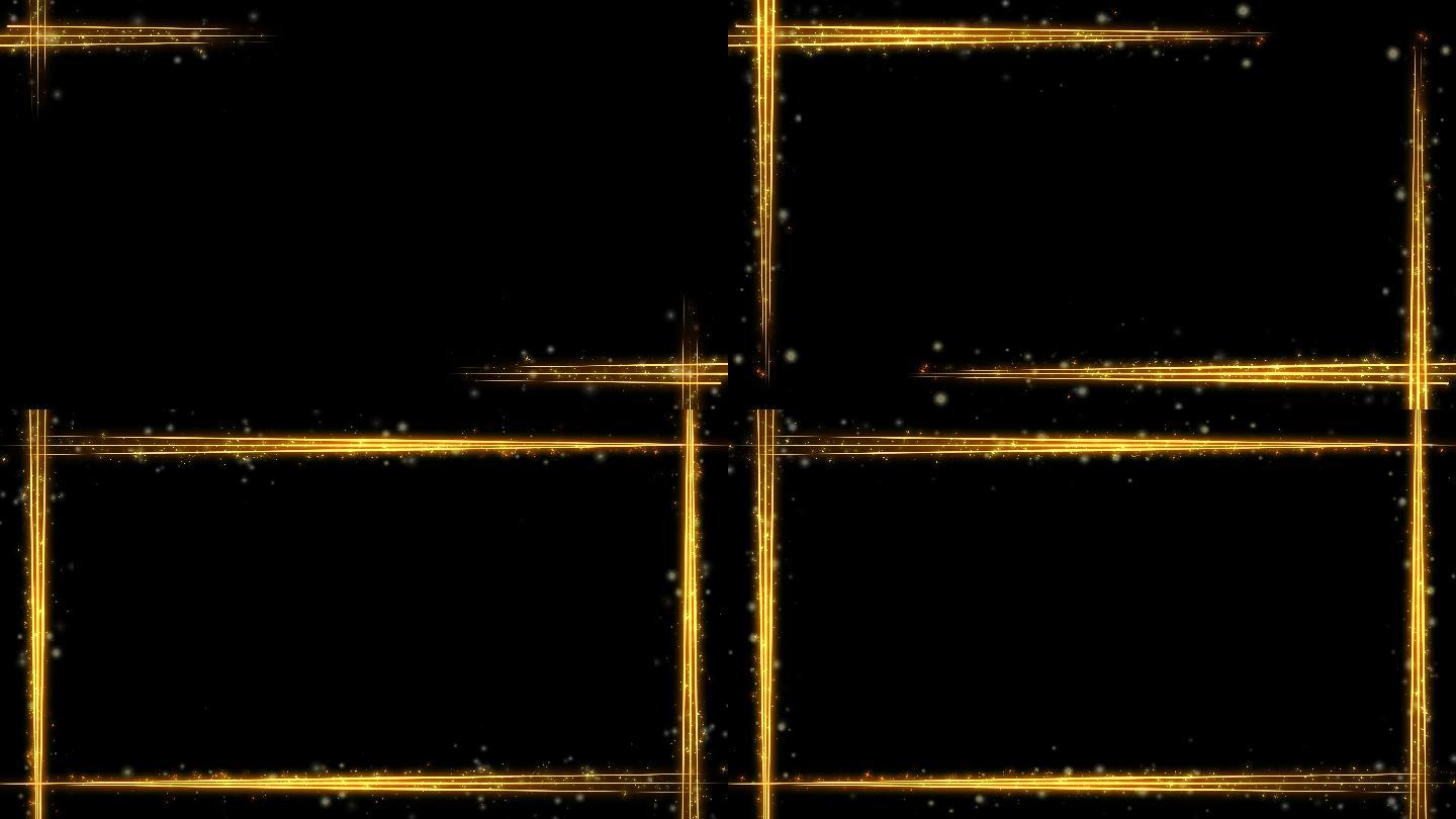 金色直线粒子特效边框