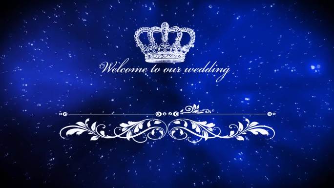 皇冠星光蓝色婚礼logo背景