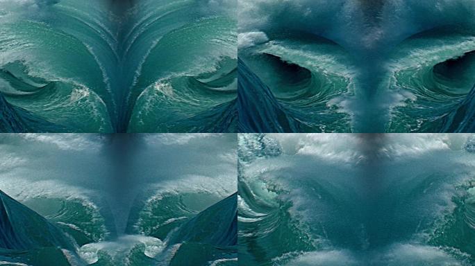 海浪巨浪海水风浪对称