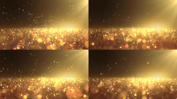 金色粒子光效舞台背景循环